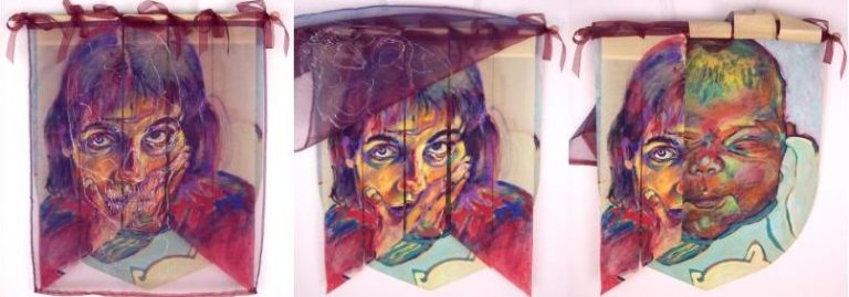 "Le voile de la mort prochaine est léger face à l'artiste, car derrière elle se cache son blason, sa force : ce petit être qu'elle a mis au monde et qui lui survivra"